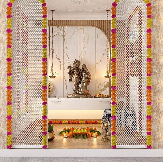 pooja-room-design-with-marble-and-wooden